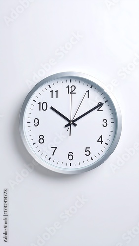 Simple white clock on a white background