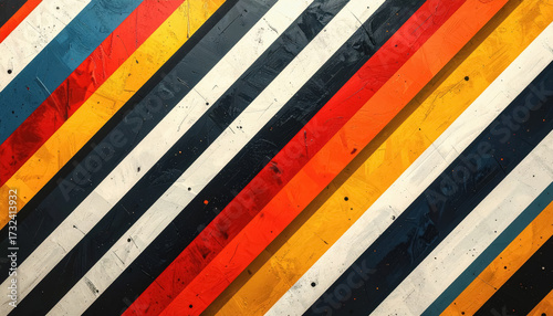 Wallpaper Mural Vibrant colorful striped wallpaper featuring geometric pattern with diagonal stripes for contemporary decor Torontodigital.ca