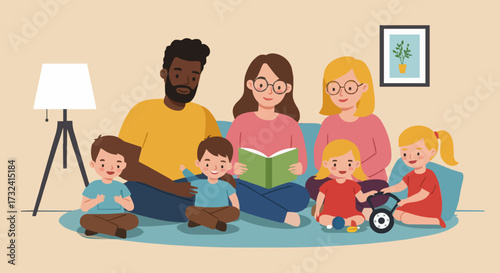 Vector illustration family life