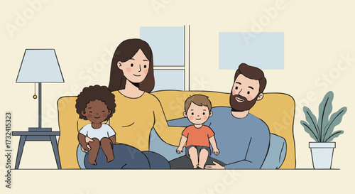 Vector illustration family life