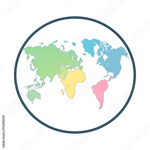 Simple world map graphic
