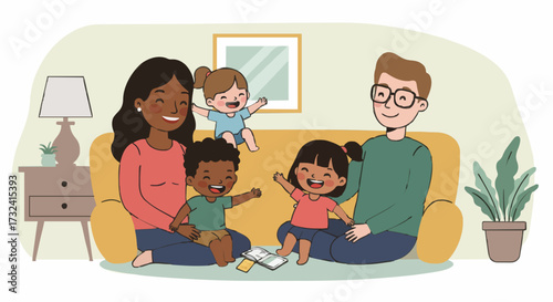 Vector illustration family life