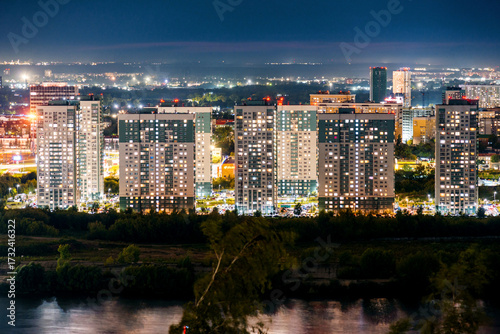 Canvas Print evening view of Nizhny Novgorod