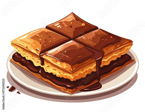 Chocolate pastry on a plate