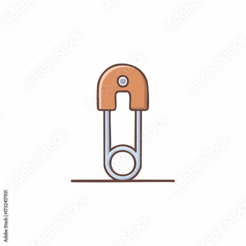 Sweet illustrated diaper pin icon a simple baby care essential or crafting accessory