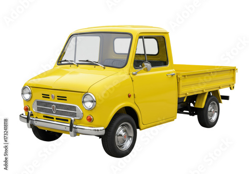 Wallpaper Mural Bright yellow vintage pickup truck isolated on transparent background, classic Italian commercial vehicle for transportation and delivery Torontodigital.ca