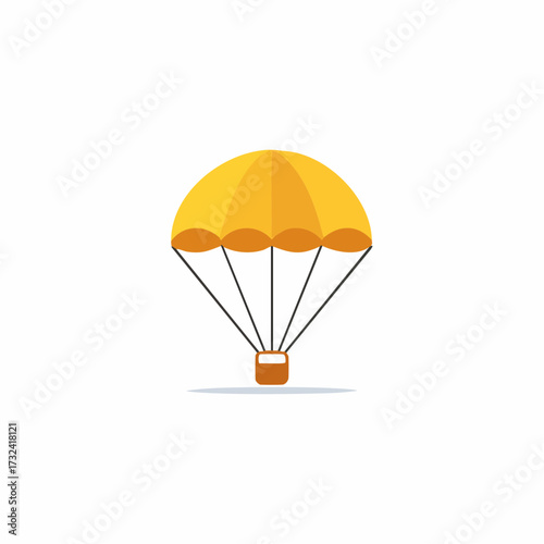 Yellow and Orange Parachute Illustration for Concept of Transport, Delivery or Protection