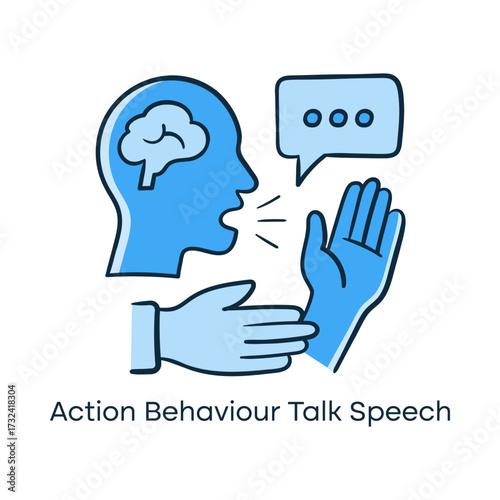 Conversation and Expression Hand Drawn Icon | Behavioural Thinking and Speech