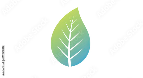 Stylized Leaf Icon With Gradient Colors.