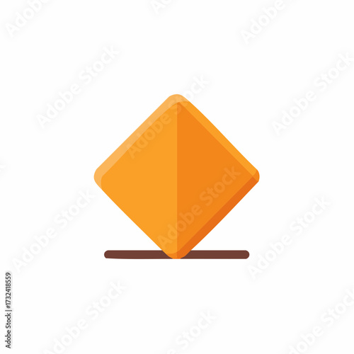Ballot Box Graphic: Orange Diamond Shape Design, Brown Horizontal Line