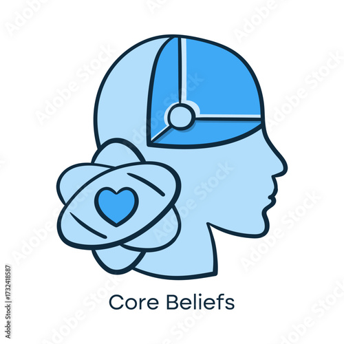 Personality and Mindset Hand Drawn Icon | Heart and Belief System