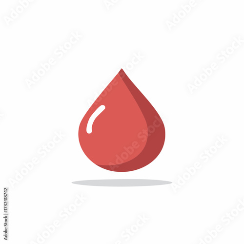 Vibrant red blood drop icon for medical health and life liquid donation concepts