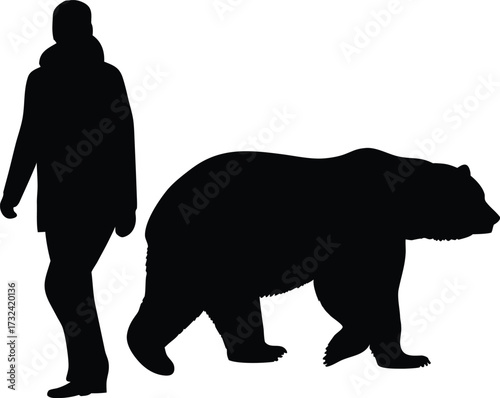 Human and bear silhouette comparison