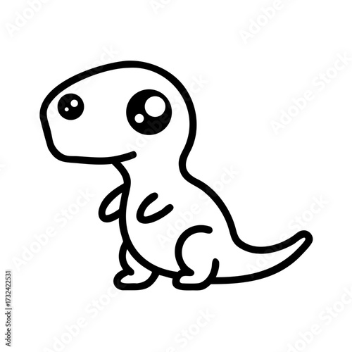 Cute Dinosaur: A charming cartoon depiction of a delightful baby dinosaur, crafted with clean lines and an endearing demeanor, ready to bring smiles to all who behold it.