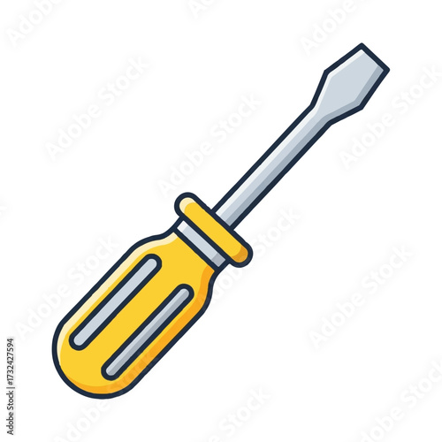 Yellow Hand Tool Flathead Screwdriver Illustration