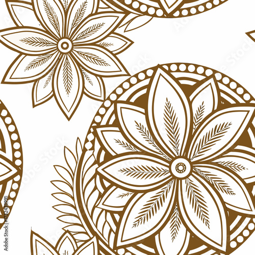 Floral Ornamentation: An intricate pattern of botanical motifs, showcasing the refined beauty of artistic floral designs.