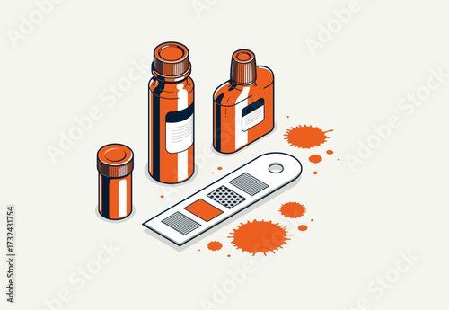 Paints inks and pigments shop vector 3D isometric illustration, wall paints store for decoration and renovation, online or offline shop with big choice.