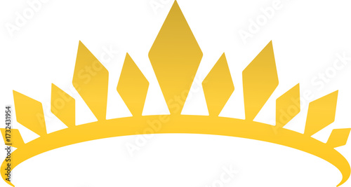 Golden crown with pointed gem shapes on a white background tiara royal