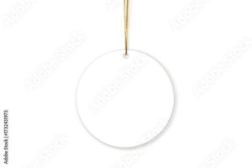 Round Ornament Mockup on White Background - Flat Lay
