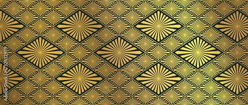Luxury art deco seamless pattern background vector. Abstract elegant art nouveau with golden geometric line vintage decorative minimalist. Design for wallpaper, banner, card.