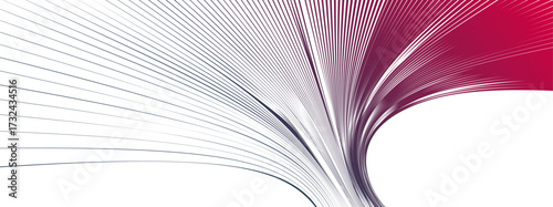Distorted and deformed lines vector abstract background, curvature of space, 3D linear flow curve shape, science fiction.
