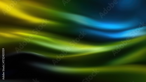 Abstract Wavy Background with Green, Yellow and Blue Colors for Graphic Design
