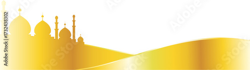 vector illustration of a golden mosque banner