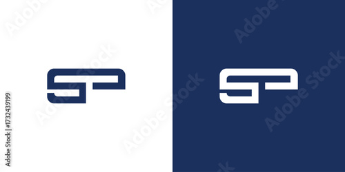 Modern and strong SP initials logo design