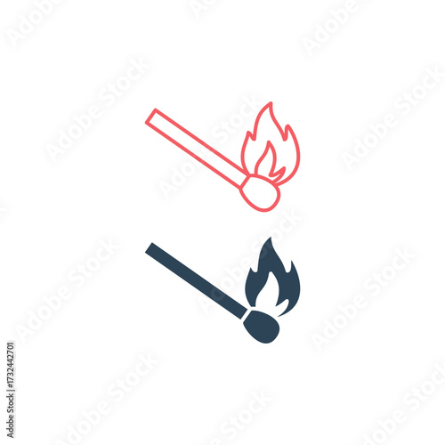 Matchstick vector illustration icons set