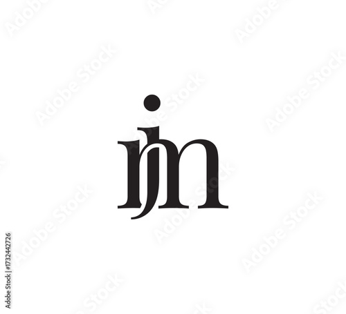 Elegant Serif Monogram Logo with Overlapping Initial Letters – Vintage and Modern Branding Design jm