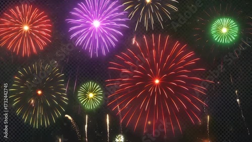 pyrotechnics on clear backdrop moving backgrounds for fireworks cartoon of celebratory background with shining rays and fire particles gorgeous burst of pyrotechnics