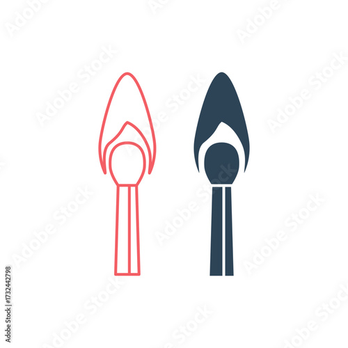 Matchstick vector illustration icons set