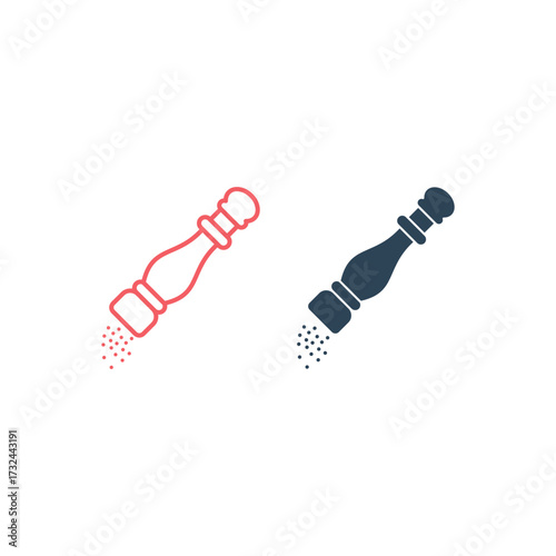 Pepper mill vector illustration icons set