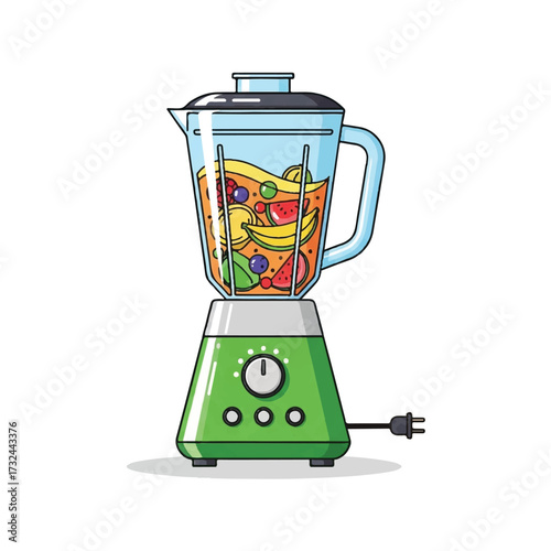 Healthy Smoothie Preparation Vibrant Fruits in a Blender