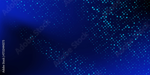 Digital Pixel Explosion. Abstract Virtual Cyber Space Data Flow. Halftone Pixel Effect Round Explosion. Vector Illustration.