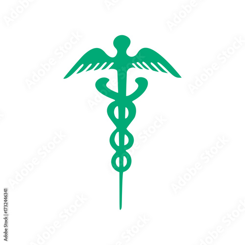 Caduceus medical symbol of healing and healthcare, representing medicine, health, and pharmacy.