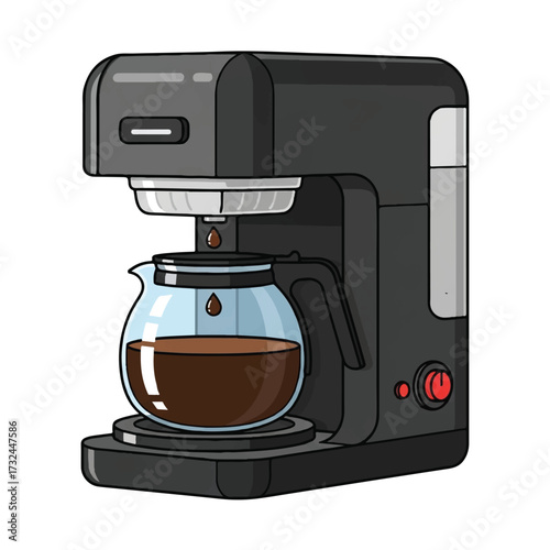 Coffee Maker Brewing Fresh Coffee Illustration