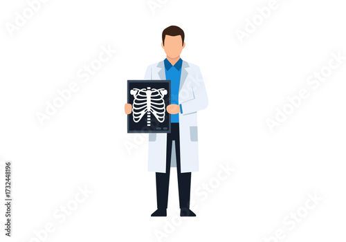 Medical professional examines x-ray, healthcare diagnosis and treatment, health checkup and medicine concept, perfect for clinic advertisements or hospital promotions