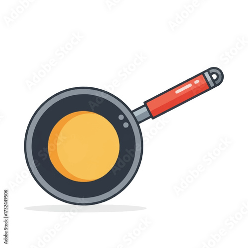 Frying Pan Illustration with Egg Yolk