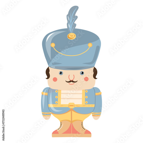 Hand drawn Blue Nutcracker Figure illustration