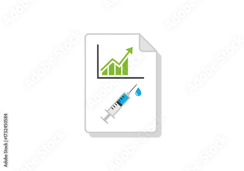 Vaccine graph showing growing success rates and positive results in modern medicine for business presentations