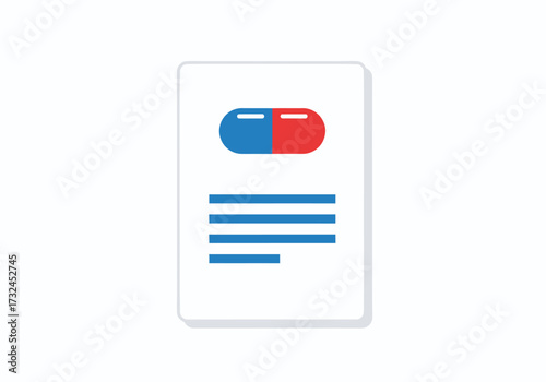 Medical prescription with capsule pill for healthcare pharmaceutical industry and doctors advice documentation