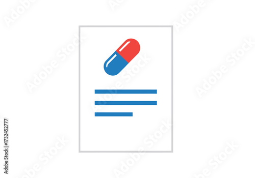 Medical prescription form with capsule pill healthcare remedy medicine treatment and diagnostics concept