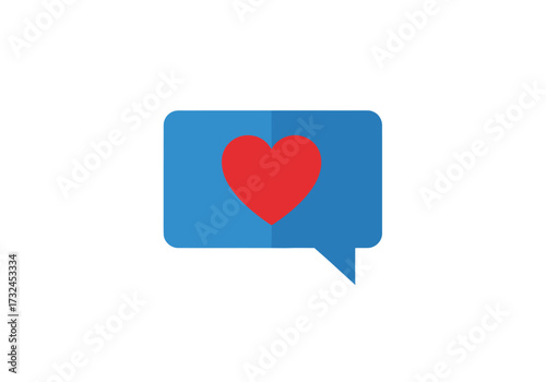 Heart social media message bubble conveys love emotion online interaction romance dating happiness perfect for valentines day greeting cards