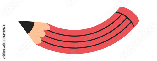Flexible pencil form hand drawn