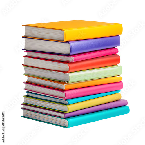 Wallpaper Mural Stack of colorful textbooks, white isolated background Torontodigital.ca
