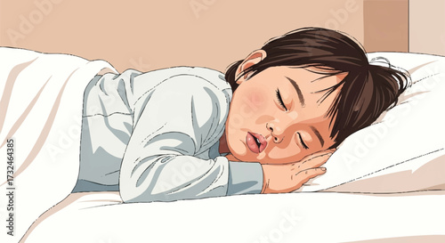 Serene Slumber A Child's Peaceful Nap in Dreamland