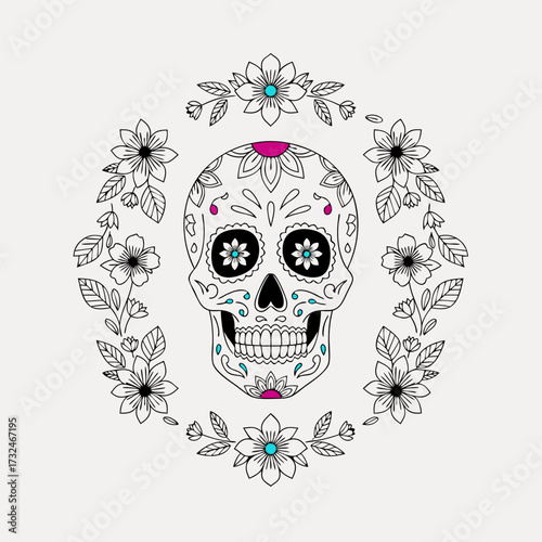 Dia de los Muertos, Day of the Dead Celebration in Mexico A Cultural Tradition of Catrina, Marigold, Ofrenda, and Calavera Artistry