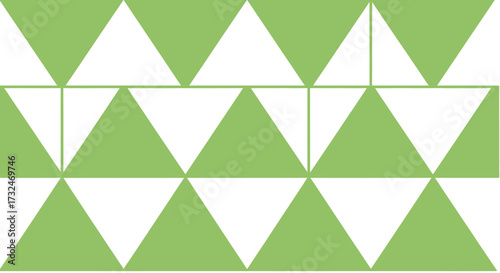 Green and white triangle pattern, alternating orientations