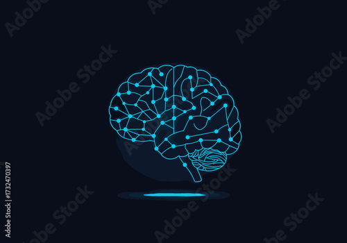 Innovative neural network visualization digital brain concept abstract environment futuristic viewpoint